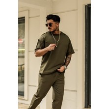 Yakamel Erkek Bol Kesim Oversize Kısa Kollu Takım