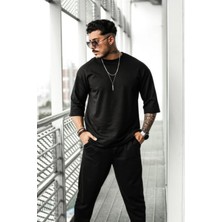 Yakamel Erkek Bol Kesim Oversize Kısa Kollu Takım