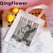 Songli 79103 Lana Del Rey Alışveriş Çantası Bolsa Bakkal Geri Dönüşüm Çantası Alışveriş Çantası Jüt Dokuma Sacola Yeniden Kullanılabilir Kese Dokusu (Yurt Dışından)