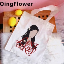 Songli 79103 Lana Del Rey Alışveriş Çantası Bolsa Bakkal Geri Dönüşüm Çantası Alışveriş Çantası Jüt Dokuma Sacola Yeniden Kullanılabilir Kese Dokusu (Yurt Dışından)