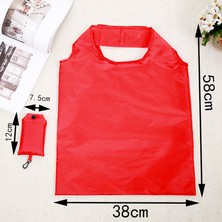 Songli Beyaz Alışveriş Çantası Düz Renk Çevre Dostu Katlanır Yeniden Kullanılabilir Taşınabilir Omuz Çantası Polyester Seyahat Bakkal Için (Yurt Dışından)
