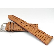 Fado Her Saate Uygun  Hasır Görünümlü Saat  Kordonu 20 mm Taba