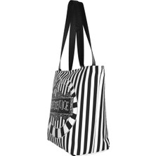 Songli Stil 3 33X28X18 cm Beetle Worm Beetlejuice Alışveriş Çantası Kadın Kanvas Omuz Çantası Taşınabilir Tim Burton Korku Filmi Bakkal Alışveriş Çantaları (Yurt Dışından)