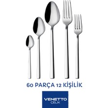 Venetto 60 Parça Çelik Çatal Kaşık Takımı