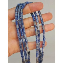 Yaşam Tohumu Sodalit Taşı Silindir Kesim 4X12.5MM Dizi (49378)