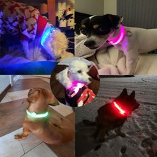 Shanhua Shop Usb-Mixcolor Stili 28-40 cm USB Şarj Edilebilir Veya Pil Pet Köpek Pet Kedi LED Parlayan Yaka Aydınlık Yanıp Sönen Kolye Açık Yürüyüş Gece Güvenlik Malzemeleri (Yurt Dışından)