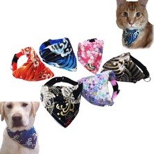 Shanhua Shop Mor Tarzı Xl Boyutu Ayarlanabilir Küçük Köpek Kedi Yaka Eşarp 6 Renk Baskı Yavru Yavru Bandana Atkısı Evcil Hayvan Aksesuarları Köpekler Kediler Kedi Eşarp (Yurt Dışından)