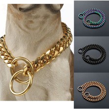 Shanhua Shop Renk Stili 16 Inç 10MM Katı Köpek Zinciri Yaka Paslanmaz Çelik Kolye Köpekler Yaka Eğitim Metal Güçlü P Zincir Gerdanlık Evcil Hayvan Tasmaları Pitbulls Için (Yurt Dışından)