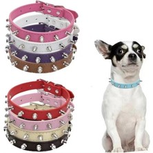 Shanhua Shop A07 Tarzı S Beden Yuvarlak Kafa Perçin Dekorasyon Köpek Tasması Ayarlanabilir Çinko Alaşım Toka Correa Perro Orta Büyük Mascotas Yaka Perro Collier (Yurt Dışından)