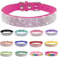 Shanhua Shop Siyah Stil L Boyutu Süet Fiber Kristal Köpek Tasması Rahat Glitter Rhinestone Köpek Tasmaları Çinko Alaşım Toka Yaka Küçük Köpekler Kediler Için Xx (Yurt Dışından)