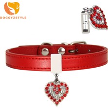 Shanhua Shop Mavi Stil S Beden Doggyzstyle Ayarlanabilir Köpek Tasması Kristal Kalp Bling Elmas Taklidi Kolye Evcil Hayvan Tasmaları Köpek Kedi Tasma Aksesuarları (Yurt Dışından)