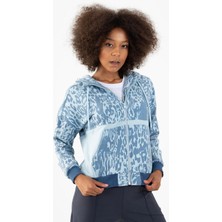 Maraton Comfort Kadın Kapüşonlu  Sisli Mavi Tracktop