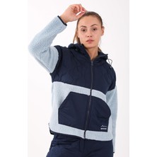 Maraton Comfort Kadın Kapüşonlu  Sisli Mavi Tracktop