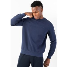 Maraton Comfort Erkek Bisiklet Yaka  Açık Lacivert Sweatshirt