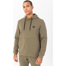 Maraton Regular Erkek Kapüşonlu  Açık Haki- Sweatshirt