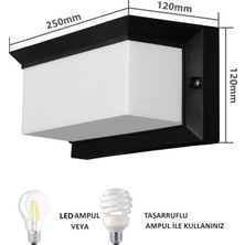 Ucuz Geldi Bahçe Aydınlatması LED Işık 25CM E27 Duylu Zita Ultra Şapkalı Bahçe Duvar Aplik Su Geçirmez