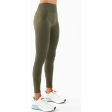 Maraton Active Slimfit Kadın    Koşu Haki Tayt 812118