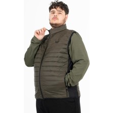 Maraton Büyük Beden Erkek Dik Yaka  Haki Yelek