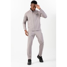 Maraton Regular Erkek Dik Yaka Dar Paça Gri Eşofman Takımı