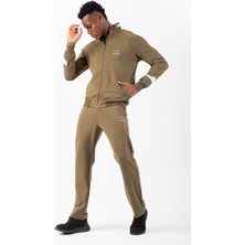 Maraton Comfort Erkek Dik Yaka Düz Paça Haki Eşofman Takımı