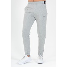 Maraton SlimFit Erkek  Dar Paça Gri Melanj Eşofman Altı