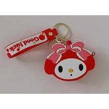 Kitap Dükkanı Kırmızı Renk Kedi Figürlü Anahtarlık/cüzdan