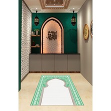 Napoli Home Dijital Baskılı Kaymaz Yıkanabilir (70X130) Hediyelik Namazlık Seccade, N-Seccade-27-Yeşil,