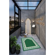 Napoli Home Dijital Baskılı Kaymaz Yıkanabilir (70X130) Hediyelik Namazlık Seccade, N-Seccade-17-Yeşil,