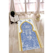 Napoli Home Dijital Baskılı Kaymaz Yıkanabilir (70X130) Hediyelik Namazlık Seccade, N-Seccade-26-Mavi,