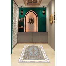 Napoli Home Dijital Baskılı Kaymaz Yıkanabilir (70X130) Hediyelik Namazlık Seccade, N-Seccade-32-Beyaz,