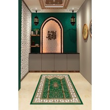 Napoli Home Dijital Baskılı Kaymaz Yıkanabilir (70X130) Hediyelik Namazlık Seccade, N-Seccade-30-Yeşil,