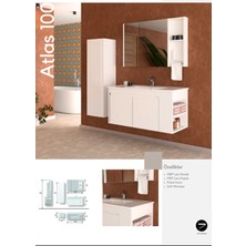 Evros Atlas 100 cm Banyo Dolabı Boy Dolabı Dahil