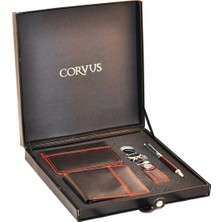 Corvus CV09 Hediyelik Set 4 Lü Set Siyah Kırmızı