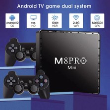 Megamus M8 Pro Mını Kablosuz 2.4g Hd Arcade N64 Aile Tv Mini Oyun P2 Kolu Klasik X2 Oyun Konsolu