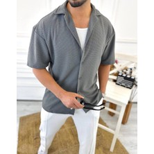 Elku Moda Gömlek Oversize Terletmez Kumaş Italyan Yaka Bol Kesim Salaş Gömlek