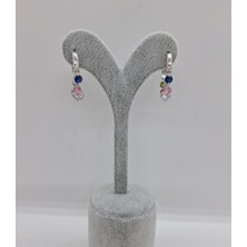 Stainless Steel Çelik Renkli Taşlı Shakıra Küpe