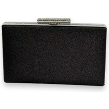 Biçanta Siyah Renk Simleri Dökülmeyen Ithal Kumsim Metal Saplı Taşlı Kasalı  Abiye Çanta