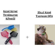 Kedi Kumu Temizleme Küreği + Zilli Kedi Tasması