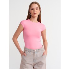 Dilvin 30856 Poliamid T-Shirt-Pembe