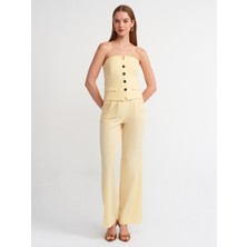 Dilvin 71283 Ayarlanabilir Belli Şık Pantolon-Sarı