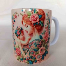 Mugs And Love Anneler Günü4 3D Baskı Büyük Boy Kupa