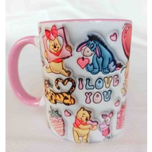 Mugs And Love Winny The Pooh Kalpli 3D Baskı Büyük Boy Kupa