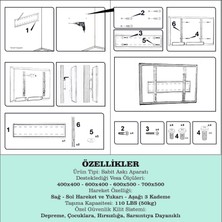 Tvtech I Tv Duvar Askı Aparatı I 85"-80"-75"-70"-65"-60"-55"-50"-45"-40" I Evrensel Uyum I Deprem ve Çocuk Kilitli I Sabit Askı I Kavisli/Curved I Yerli Üretim Demir I Max Vesa 700x500