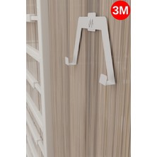 Risingmaber 3m Yapışkanlı Beyaz Çift Kancalı Askılık, Bornoz Askı, Mutfak Banyo Askısı (4 Adet) MT90B