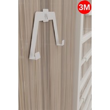 Risingmaber 3m Yapışkanlı Beyaz Çift Kancalı Askılık, Bornoz Askı, Mutfak Banyo Askısı (4 Adet) MT90B