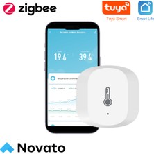 Novato Zigbee Sıcaklık ve Nem Sensörü ( Tuya, Smart Life, Home Assistant, Zigbee2MQTT Uyumlu )