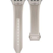 Gpack Apple Watch 4 5 44MM Kordon Çıtçıtlı Derin Çizgili Spor Tasarım KRD113 Starlight