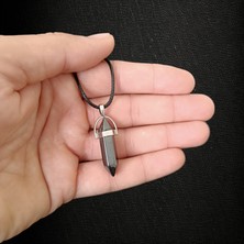 Mga Doğaltaş Hematit Doğal Taş Kolye Orijinal Değerli Taş Kolye Çivi Kesim Kolye