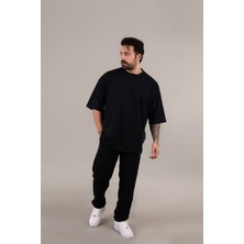 Yakamel Erkek Oversize Kısa Kollu Eşofman Takımı