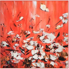 Bursa İpek Narçiçeği Anemon Desen Ipek Mendil